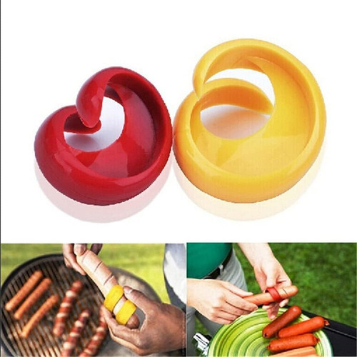 Juego De 4 Cortadores De Salchichas En Espiral, Colores Rojo