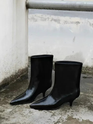 Botas Cortas Vintage Con Punta Puntiaguda Para Mujer