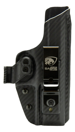 Coldre Sabre Kydex Velado Millenium Pro Pt638 Pt640 Destro Cor Preto Fibra De Carbono
