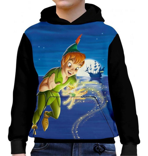 Moletom Peter Pan Infantil Pirata Unissex Blusa Canguru