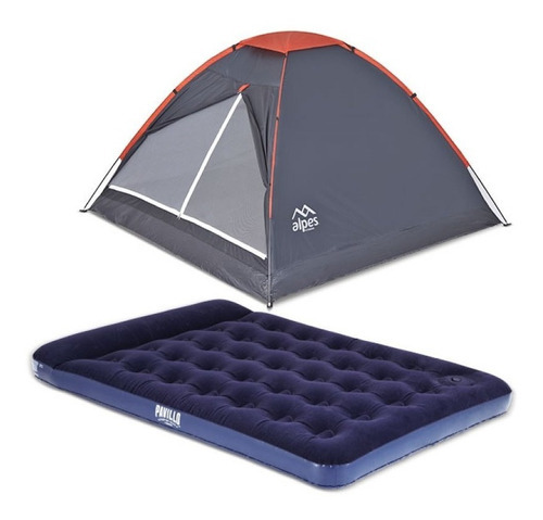 Combo Carpa Alpes Para 4 Personas Eco Con Colchón Inflable 