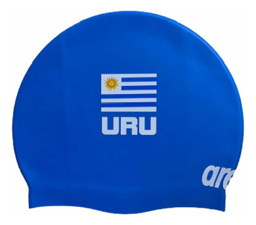 Gorra Arena Natación Adulto Silicona Uruguay Bandera - Btu Color Azul