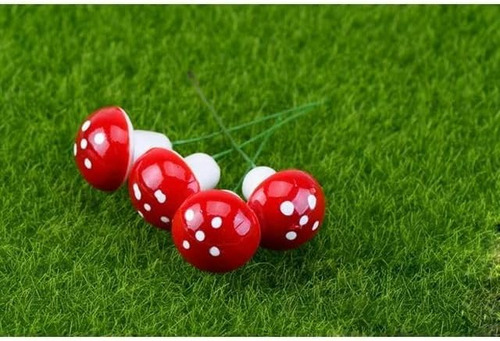 20pcs Mini Miniaturas De Miniatura Rojo Jardín Artificial Bo