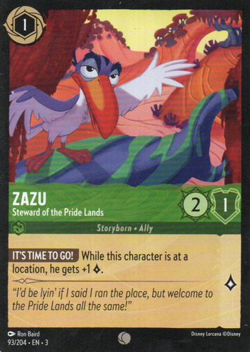 Zazu - Steward Of The Pride Lands Carta Lorcana Common