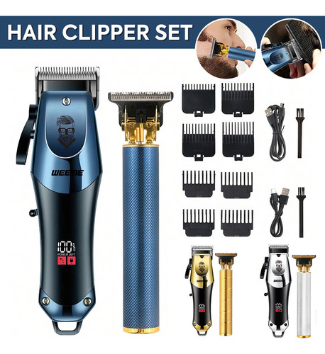Cortapelos Profesional Para Hombre, Inalámbrico De 2 Piezas