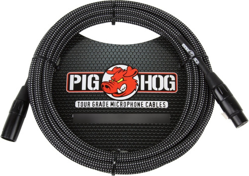 Imagen 1 de 4 de Pig Hog Phm20bkw Cable Tela Xlr De 6 Metros Para Micrófono