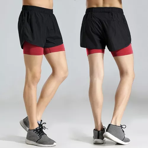 Gimnasio Short Con Licra Deportiva 2 Em 1 Hombre Correr [u