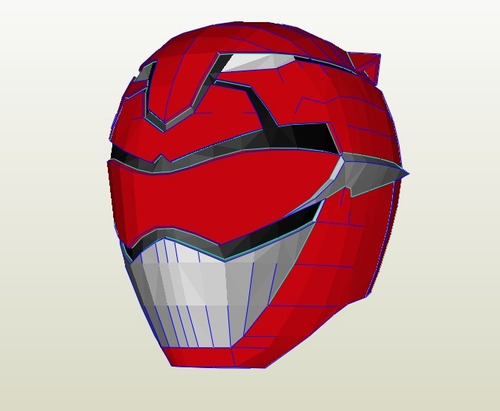 Planos Casco Power Ranger Beast Morphers Red / Rojo Azul