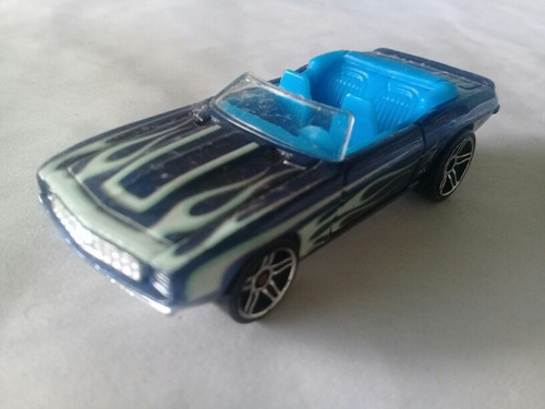  Hot Wheels '69 Camaro Convertible -blue 2006 Car Metal