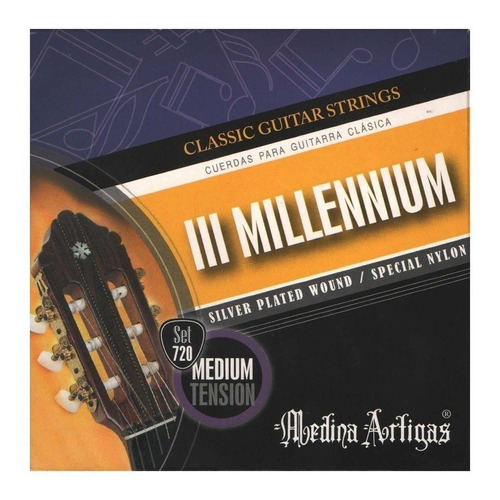 Encordado Guitarra Criolla Milenium 720 Medium Nylon Negro