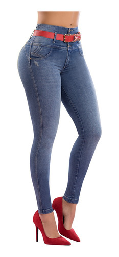 Jean Flash T&t:jeans Colombianos En Azul Con Efecto Escultor
