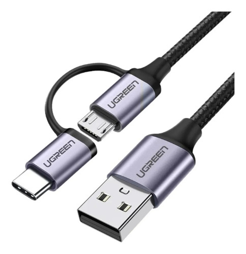 Cable Usb  A Micro Usb/usb C Carga Y Transferencia  Ugreen 
