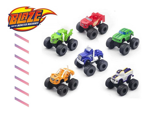 Imagem 1 de 5 de Kit Blaze Monster Machines 6 Carrinhos Fricção