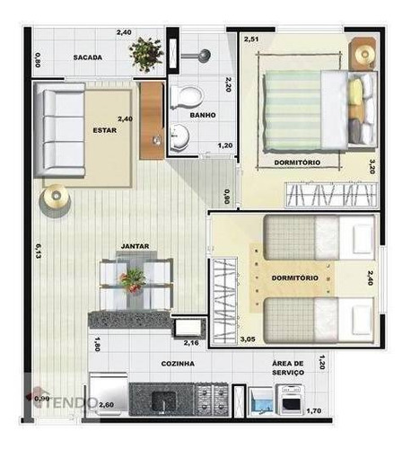 Imagem 18 de 18 de Imob01 - Apartamento 46 M² - Venda - 2 Dormitórios - Vila Gonçalves - São Bernardo Do Campo/sp - Ap2233