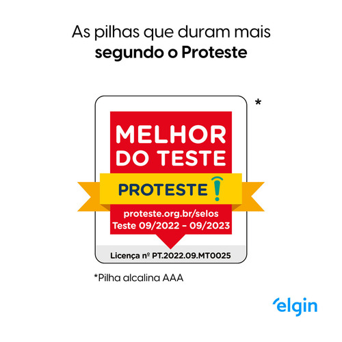 Pilha Elgin Alcalina AAA Cilíndrica - kit de 4 unidades