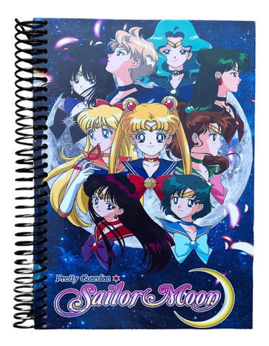 Cuaderno Rayado A5 Tapa Dura Con Stickers Sailor Moon Anime