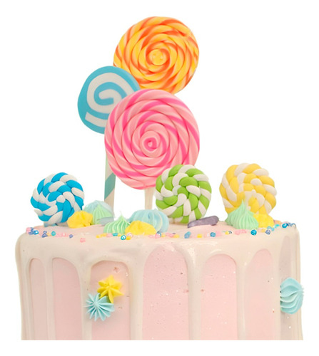 Deco Art /cake Topper Cumpleaños Infantil Evento/ 5 Set