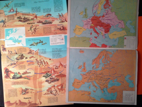Segunda Guerra Mundial - Mapas Y Lámina (Usado)