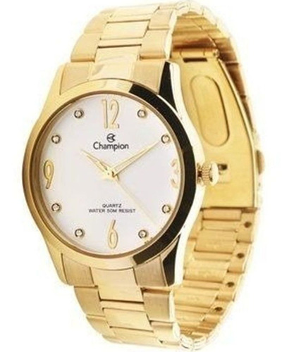 Relogio Feminino Dourado Champion Cor do fundo Branco