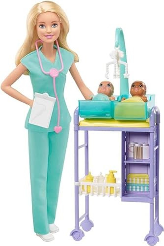 Barbie Careers Doll & Playset, Baby Doctor Tema Con Muñeca D