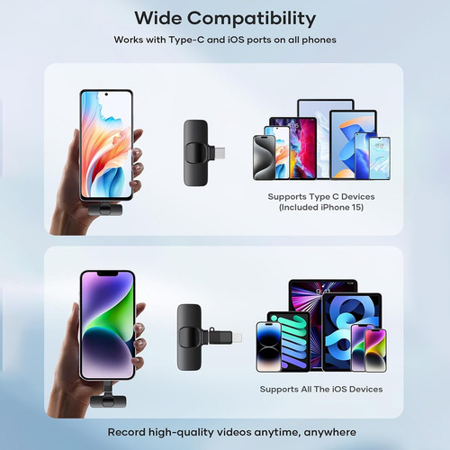 Micrófono Inalámbrico Para iPhone Android Pc iPad Plug Play