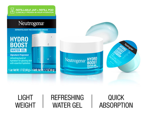 Gel De Agua Neutrogena Hydro Boost, 50 Ml, Con Forma De Cáps