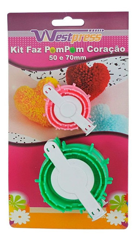 Imagem 3 de 3 de Kit Faz Pompom Coração