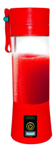 Mini Liquidificador Portátil Recarregável 6 Lâminas Vermelho