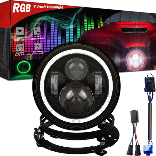 Faro Rgb Halo Street Glide, Con Soporte, Se Adapta A Street 