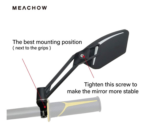 Espejo Para Bicicleta Ajustable Con Lente Plateado Izquierdo