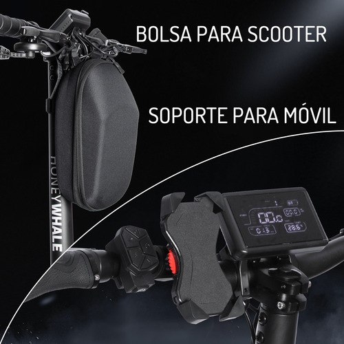 Honeywhale Scooter Eléctrico Patín T8a Motor De 950w Velocidad Máxima 55km/h Batería 15ah Autonomía 50km Honey Whale Color Negro Con Naranja