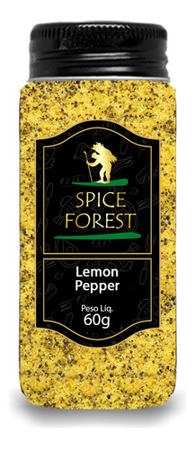 Lemon Pepper Spice Forest tempero a base de pimenta limão e sal sem glúten 60g