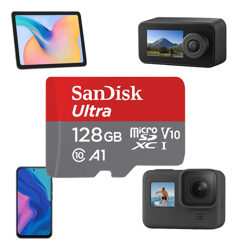 Kit C/ 4 Cartões Memória Sandisk Ultra 128gb C/ Adptador