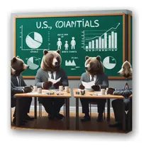 Comprar Cuadro 60x60cm Osos Reunion Marketing Pizarras Graficos M1