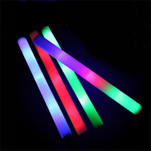 Barra Hule Espuma Con Led Fiestas Batucadas Dj 10 Pz