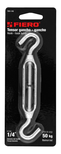 Tensor P/ Cable Zinc 1/4' Gancho - Gancho En Acero