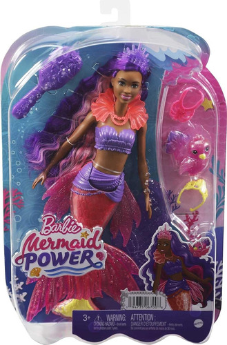 Barbie Mermaid Power Sirena Brooklyn, Accesorios Y Mascota