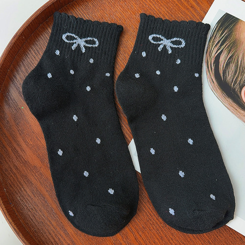4 Pares De Calcetines Con Lazo Para Mujer, Suaves Y Cómodos