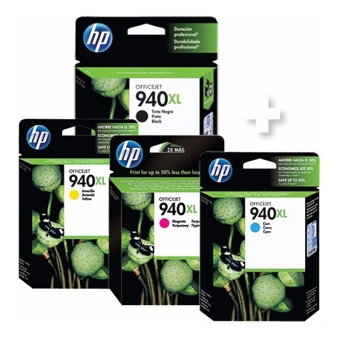 Cartucho Hp 940xl + 3 Colores Xl Officejet Pro 8000 8500