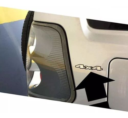 Imagem 2 de 6 de Kit Emblemas Pajero Tr4 Flex 4x4 Prata Adesivos Resinados