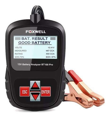 Comprobador De Batería Coche 12v Gel Agm Foxwell Bt100