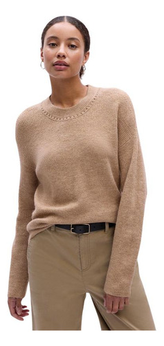 Chaleco Mujer Gap Forever Cozy Ribbed Caramelo Beige