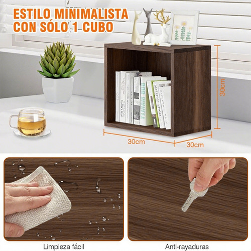Librero Organizador Cubos Apilables De Madera Multifuncional