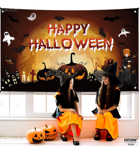 Katchon, Con Tela De Halloween Feliz Y Embrujada - Xtralarge