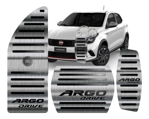 Pedaleira Automática E Descanso Fiat Argo Drive Aço Inox 