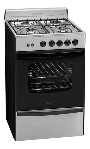 Imagen 4 de 6 de Cocina A Gas Longvie 13331xf 56cm Inox Cajon Parrilla C/ Enc