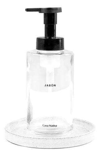 Dispensador De Jabon Vidrio Transparente Casa Nativa 350ml