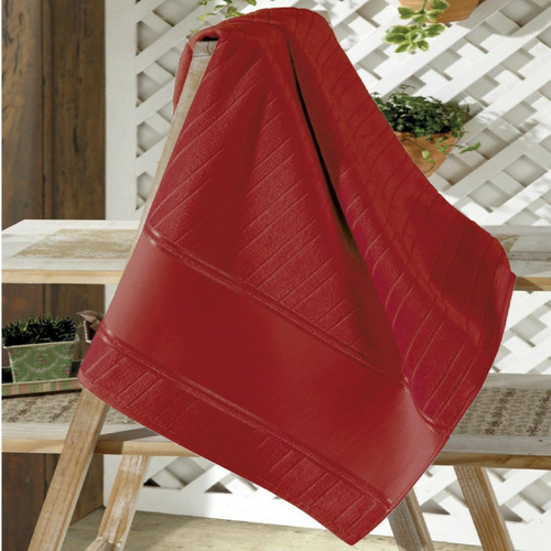 Toalha Lavabo Dohler Velour Artesanalle 30cm X 45cm Cor Vermelho