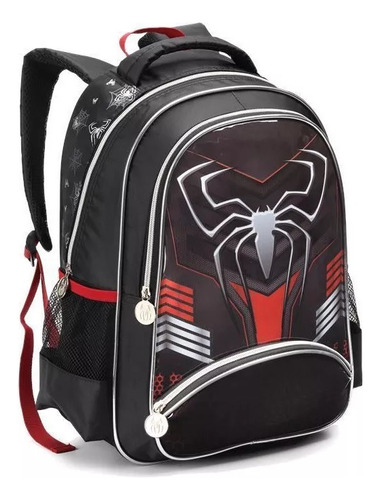 Mochila Infantil Pré Escola Creche Aranha Spider Dark Denlex Cor pequena