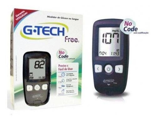 Kit De Glicose Gtech Free Com Tiras Reagentes E Lancetas